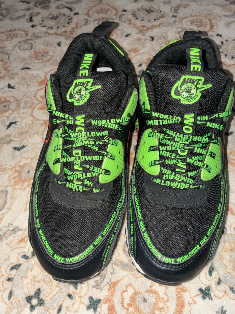 Nike Men’s Black & Neon Green Worldwide Athletic Sneakers